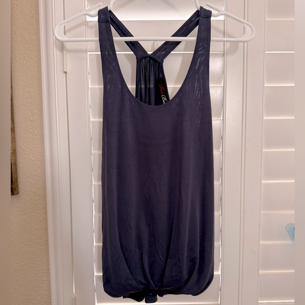 Navy Blue Soft and Flowy Racerbavk Tank Top in Small